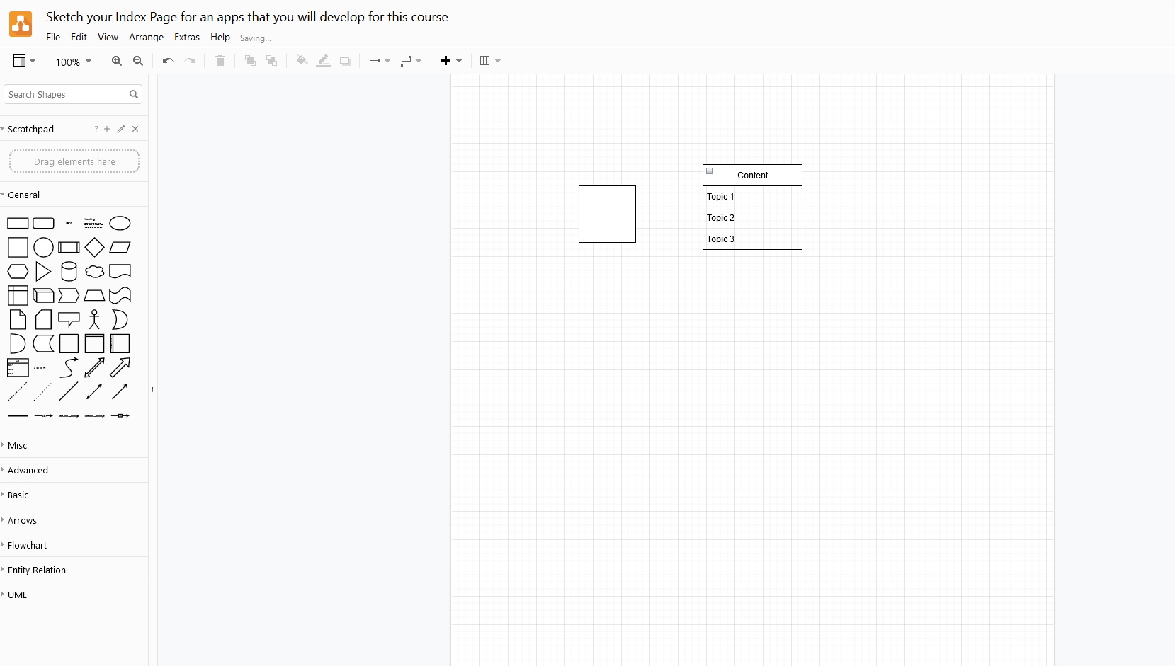 Image of diagrams.net for sketching the project prototype